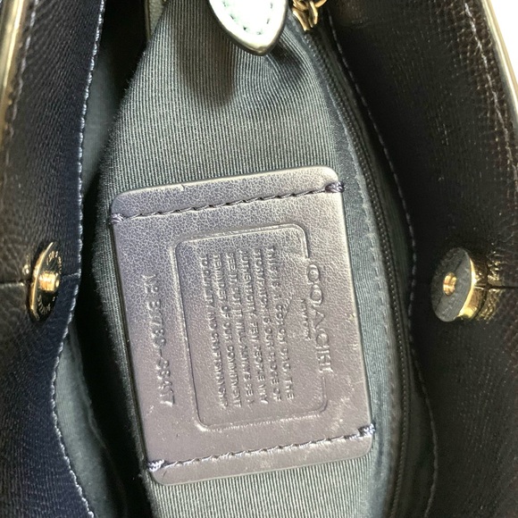 Coach Minetta Multi Compartment Floral Satchel/Crossbody Dusty Light Blue Bag - Picture 3 of 13